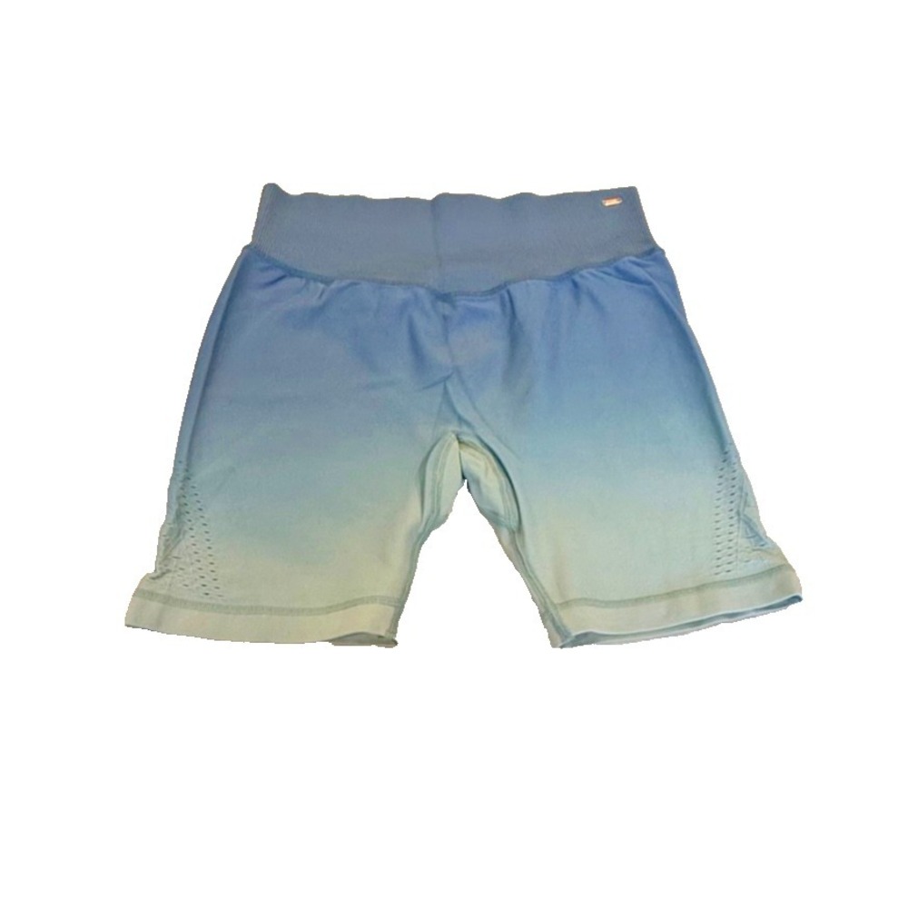 Victoria's Secret PINK Stretch Activewear Legging Shorts Ombre Teal; Size Medium
